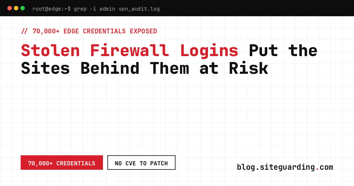 FortiWeb credential leak: k0t campaign exposed 70,000+ FortiGate, FortiWeb and GlobalProtect credentials